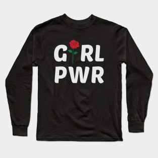 Girl Power with Rose Logo Long Sleeve T-Shirt